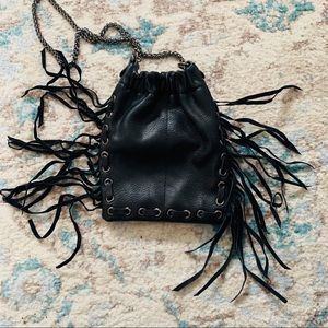 Sam Edelman Fringe Faux Leather Crossbody Bag